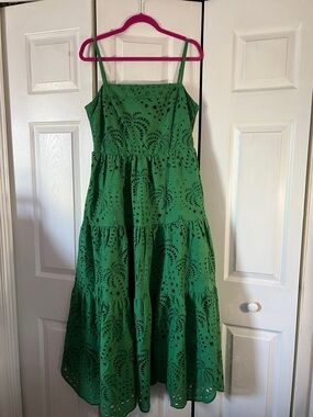 Calypso St. Barth Emerald Green Smocked Dress
